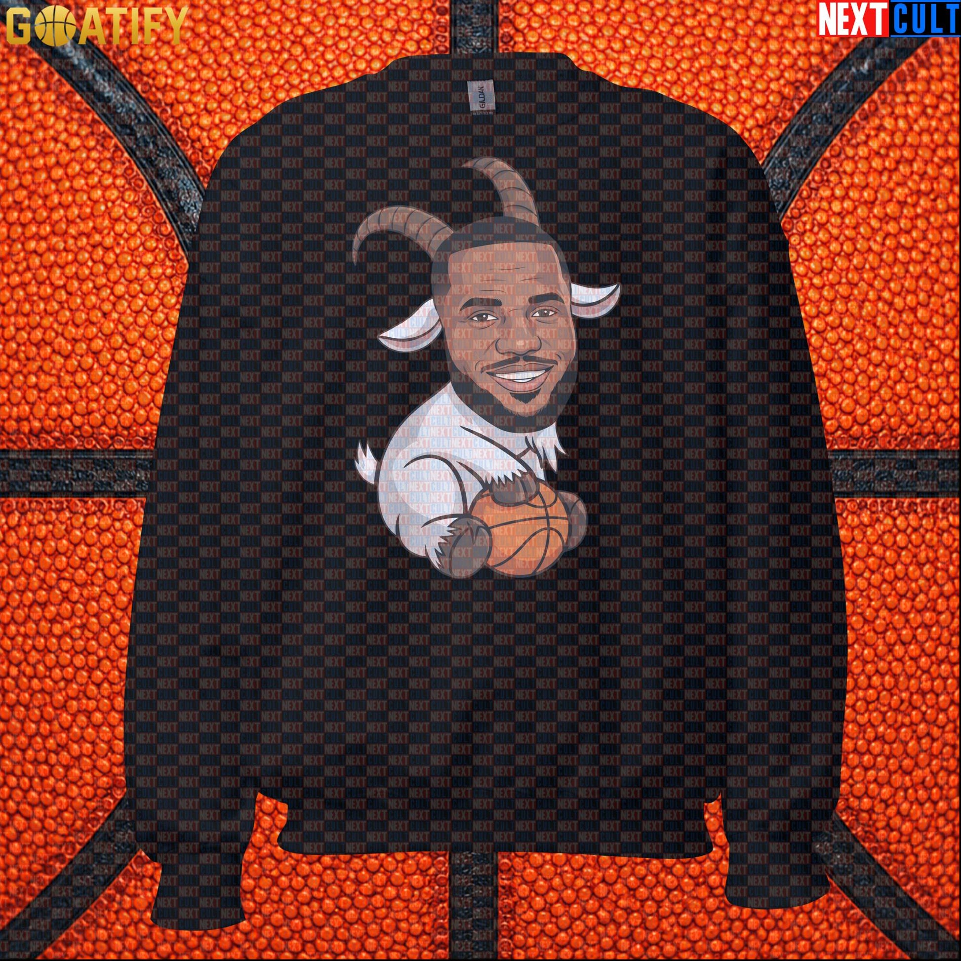 LeBron James Sweatshirt – LeGOAT Basketball Crewneck Gift for NBA Fans and Collectors |  | ["Basketball", "Cleveland Cavaliers", "LeBron James", "Los Angeles Lakers", "Miami Heat", "NBA"]