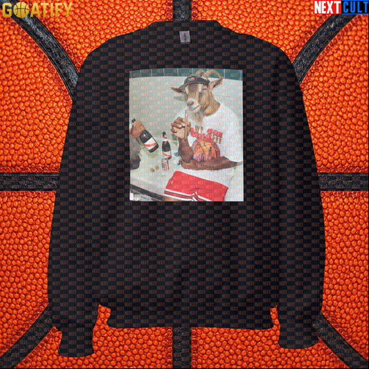 Michael Jordan Sweatshirt – Repeat 3-Peat Champion Crewneck for Chicago Bulls NBA Fans Black Sweatshirts Next Cult Brand