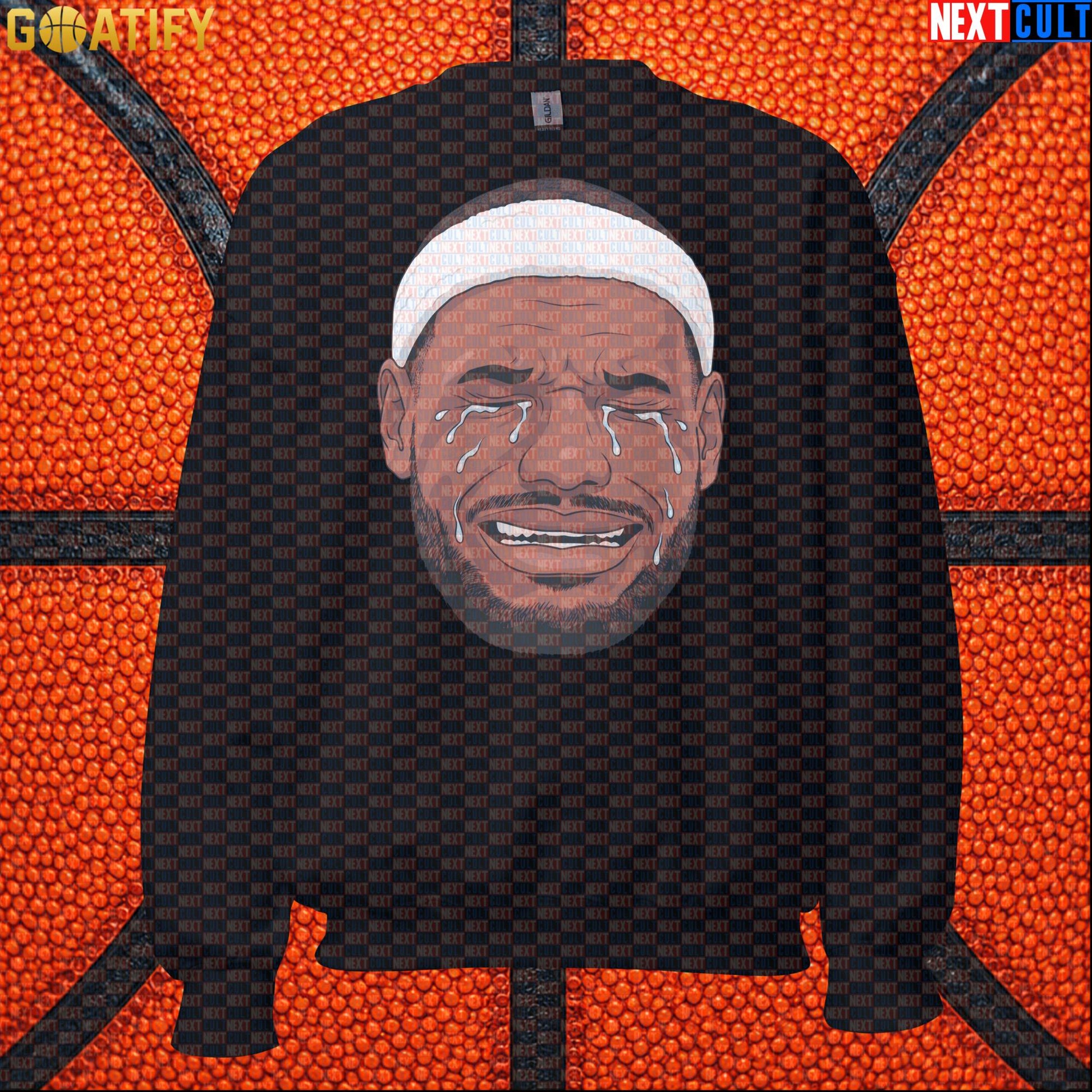 Crying LeBron Meme Sweatshirt – Funny NBA Basketball Crewneck Game Day Gift for Fans |  | ["Basketball", "LeBron James", "NBA"]