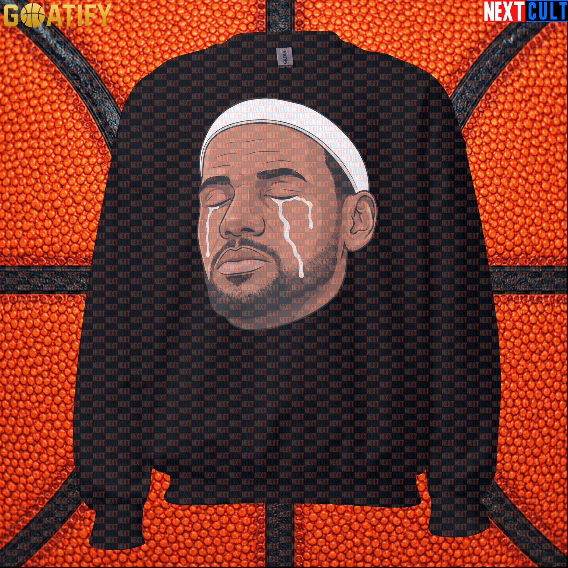 Crying LeBron Meme Sweatshirt – Emotional NBA Basketball Crewneck Gift for Sports Fans |  | ["Basketball", "LeBron James", "NBA"]