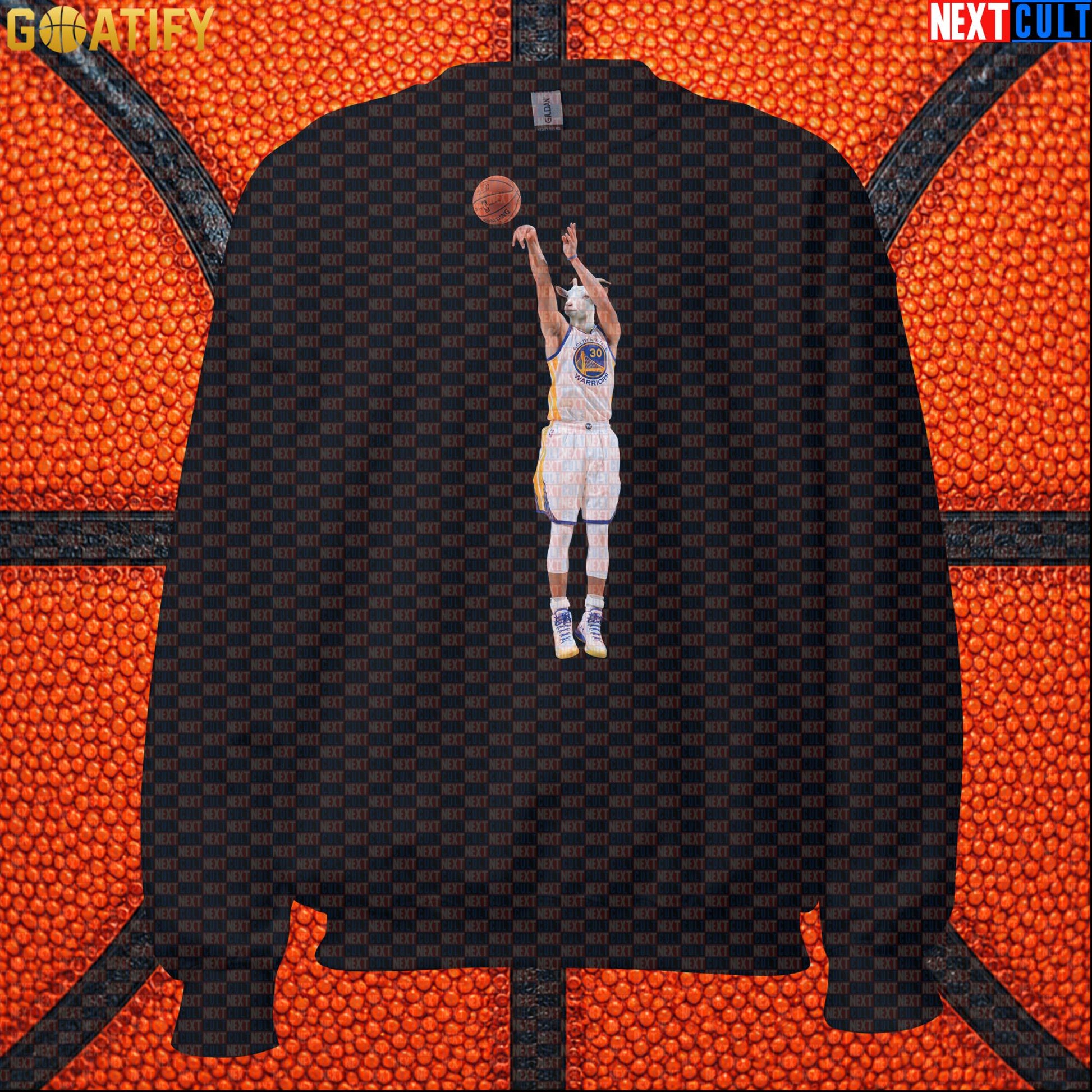 Sweatshirt Stephen Curry GOAT 3 Pointer Crewneck for Warriors Fans NBA Basketball Gift Black Sweatshirts Next Cult Brand