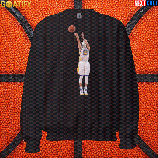 Sweatshirt Stephen Curry GOAT 3 Pointer Crewneck for Warriors Fans NBA Basketball Gift Black Sweatshirts Next Cult Brand
