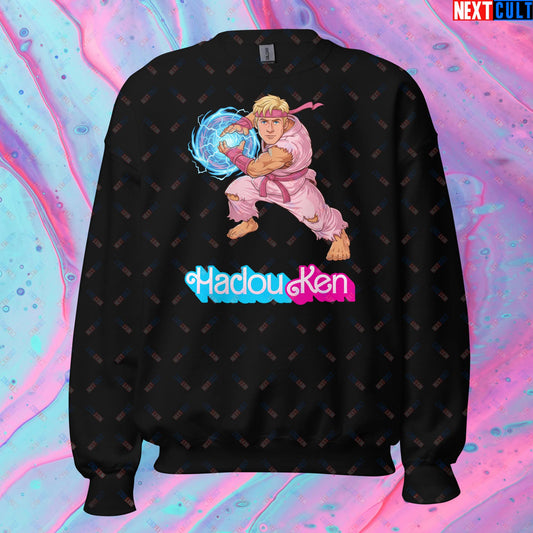 Hadouken Ken Barbie Ryan Gosling Street Fighter Funny Unisex Sweatshirt Black Sweatshirts Next Cult Brand