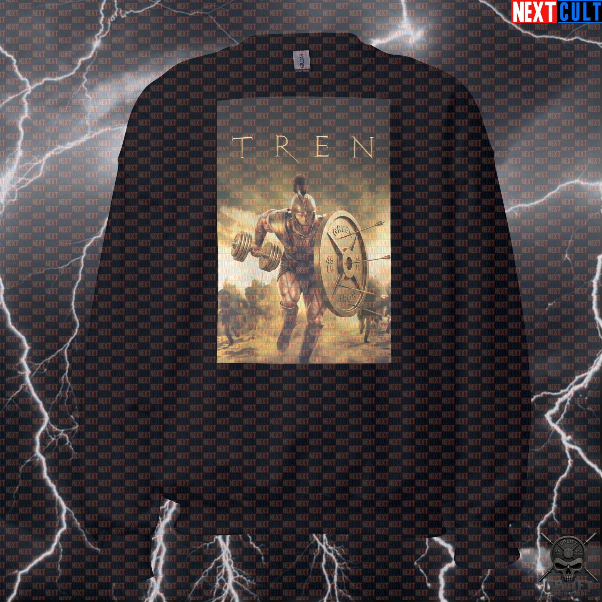 Sweatshirt Tren Troy Parody Crewneck for Lifters Achilles Gymbro Greek Mythology Meme | Sweatshirts | ["Ancient Greece", "Bodybuilding", "Brad Pitt", "Films", "Fitness", "Gym", "NCB", "Not Natty", "Pump Cover", "Steroids", "Troy", "Workout"]
