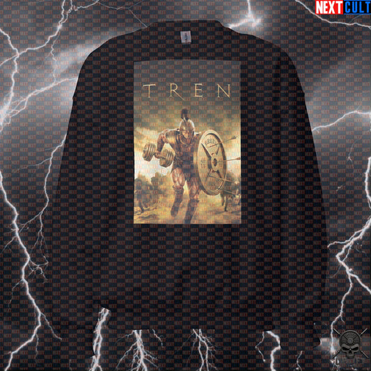 Sweatshirt Tren Troy Parody Crewneck for Lifters Achilles Gymbro Greek Mythology Meme | Sweatshirts | ["Ancient Greece", "Bodybuilding", "Brad Pitt", "Films", "Fitness", "Gym", "NCB", "Not Natty", "Pump Cover", "Steroids", "Troy", "Workout"]