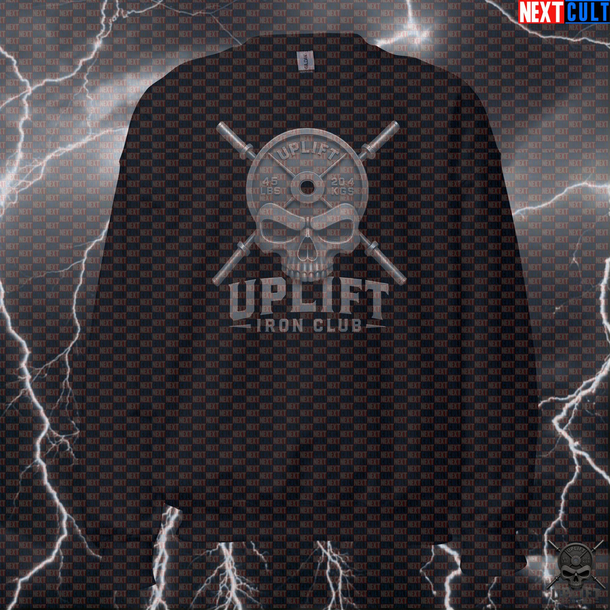 Sweatshirt Skull Crewneck for Lifters Heavy Weights Gym Wear Uplift Iron Club | Sweatshirts | ["Bodybuilding", "Fitness", "Gym", "Hardcore", "NCB", "Powerlifting", "Pump Cover", "Workout"]