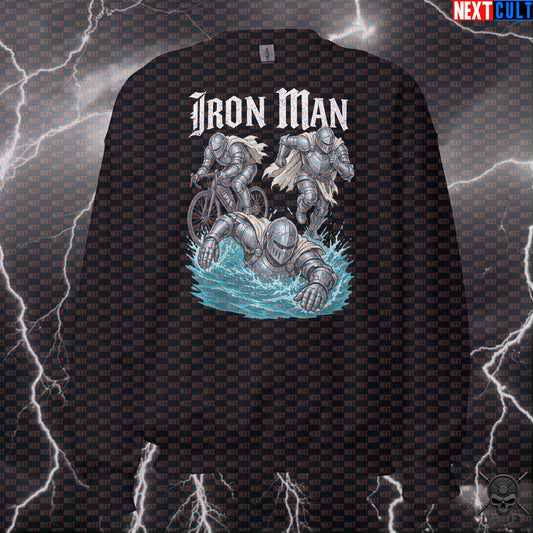 Triathlon Sweatshirt – Iron Man Medieval Knight Crewneck for Swim Bike Run Athletes Sweatshirts Next Cult Brand