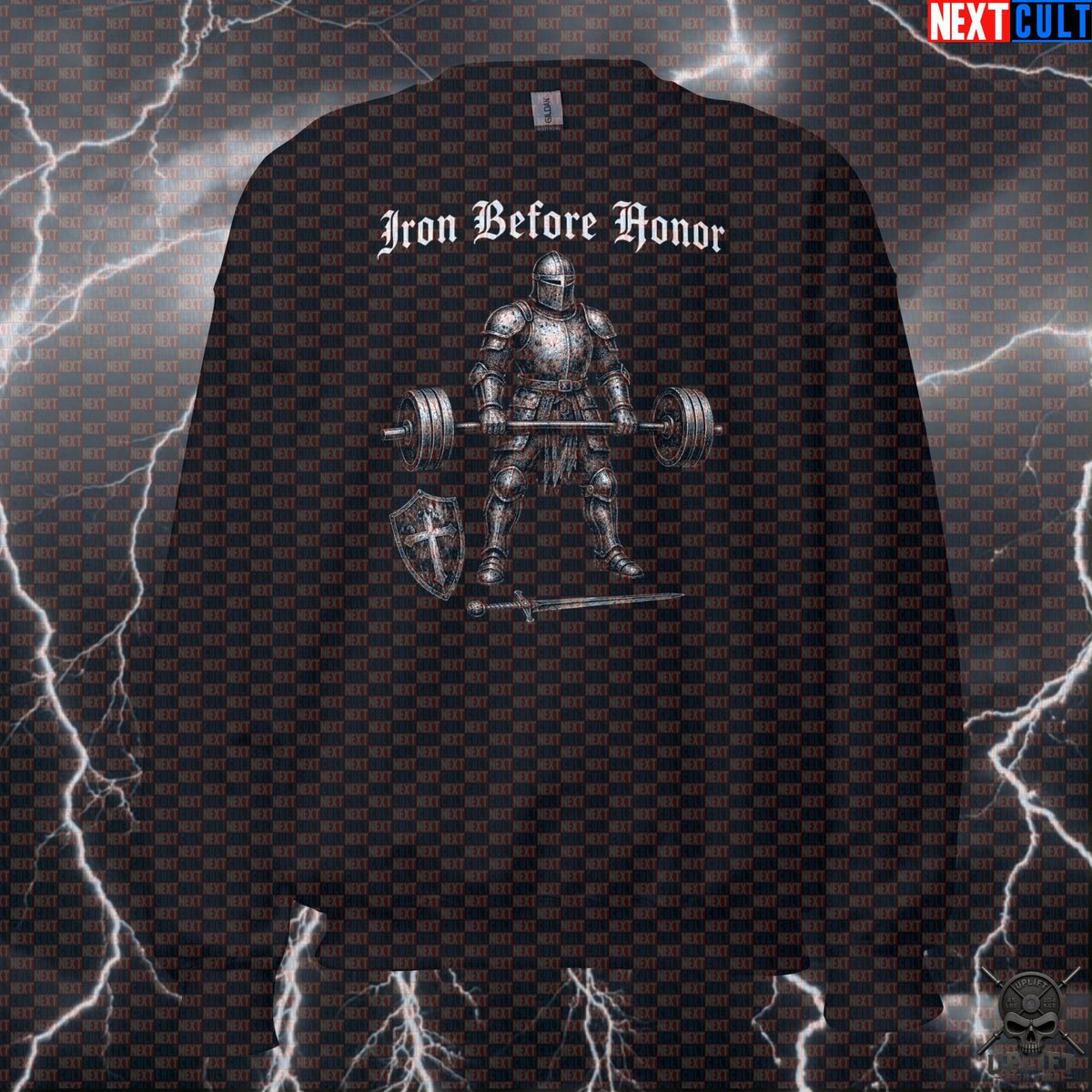 Gym Sweatshirt Iron Before Honor Medieval Knight Crewneck for Strength Lifters Sweatshirts Next Cult Brand