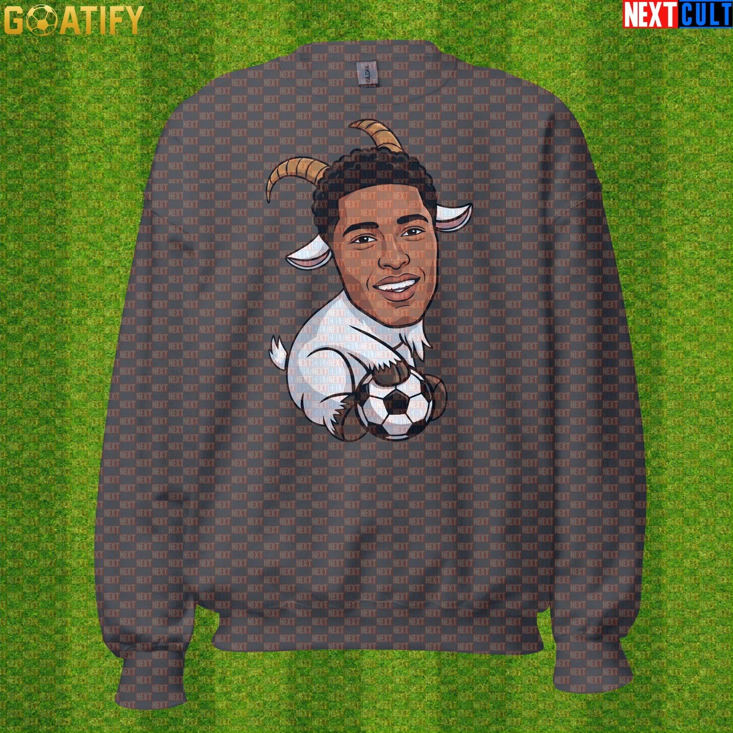 Jude Bellingham Sweatshirt – GOAT Football Crewneck for Madrid and England Supporters |  | ["Borussia Dortmund", "England", "Football", "Jude Bellingham", "Real Madrid", "Soccer"]