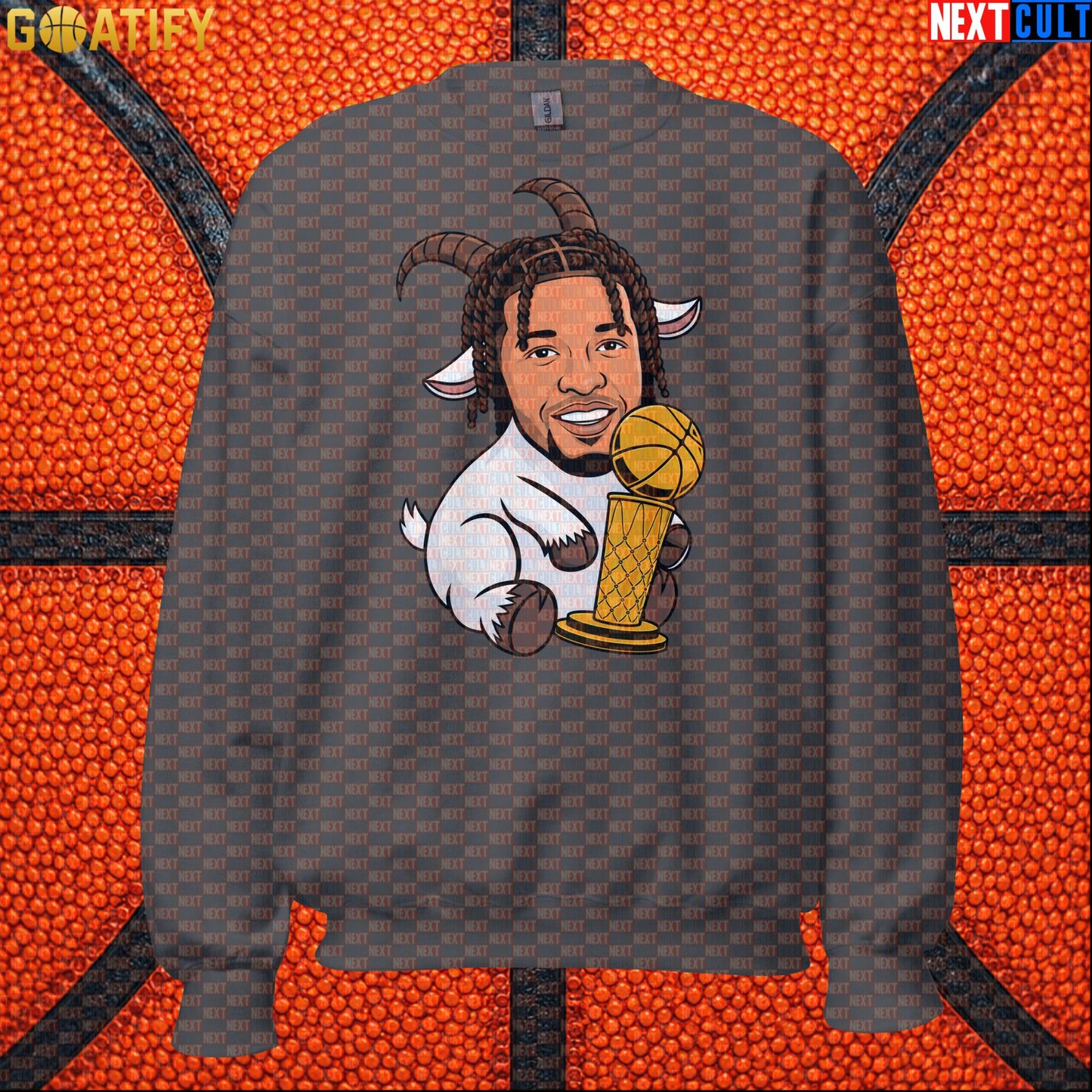 Jalen Brunson Sweatshirt – Finals MVP GOAT Crewneck Gift for New York Knicks Fans Charcoal Next Cult Brand