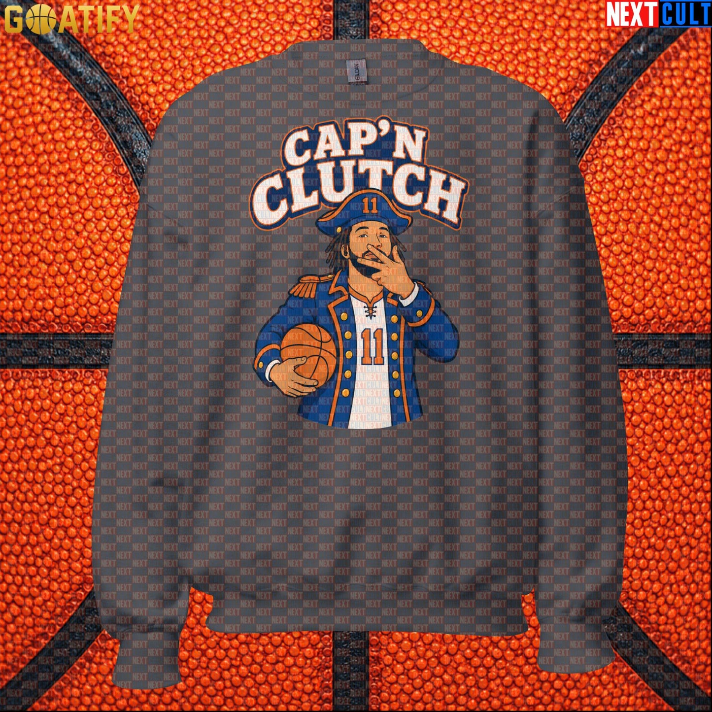 Jalen Brunson Sweatshirt – Captain Clutch Crewneck for Knicks Fans and Basketball Gifts Charcoal Next Cult Brand