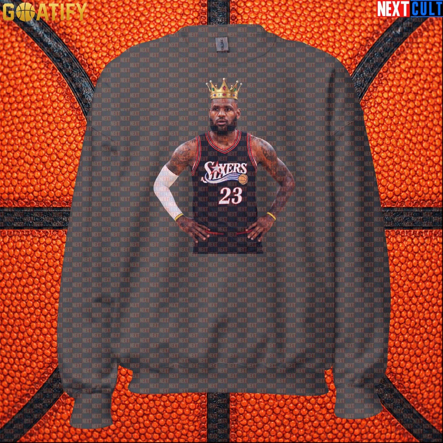 LeBron James Sweatshirt – King of Philly 76ers Basketball Crewneck for NBA Fans & Gifts |  | ["Basketball", "LeBron James", "NBA", "Philadelphia 76ers"]