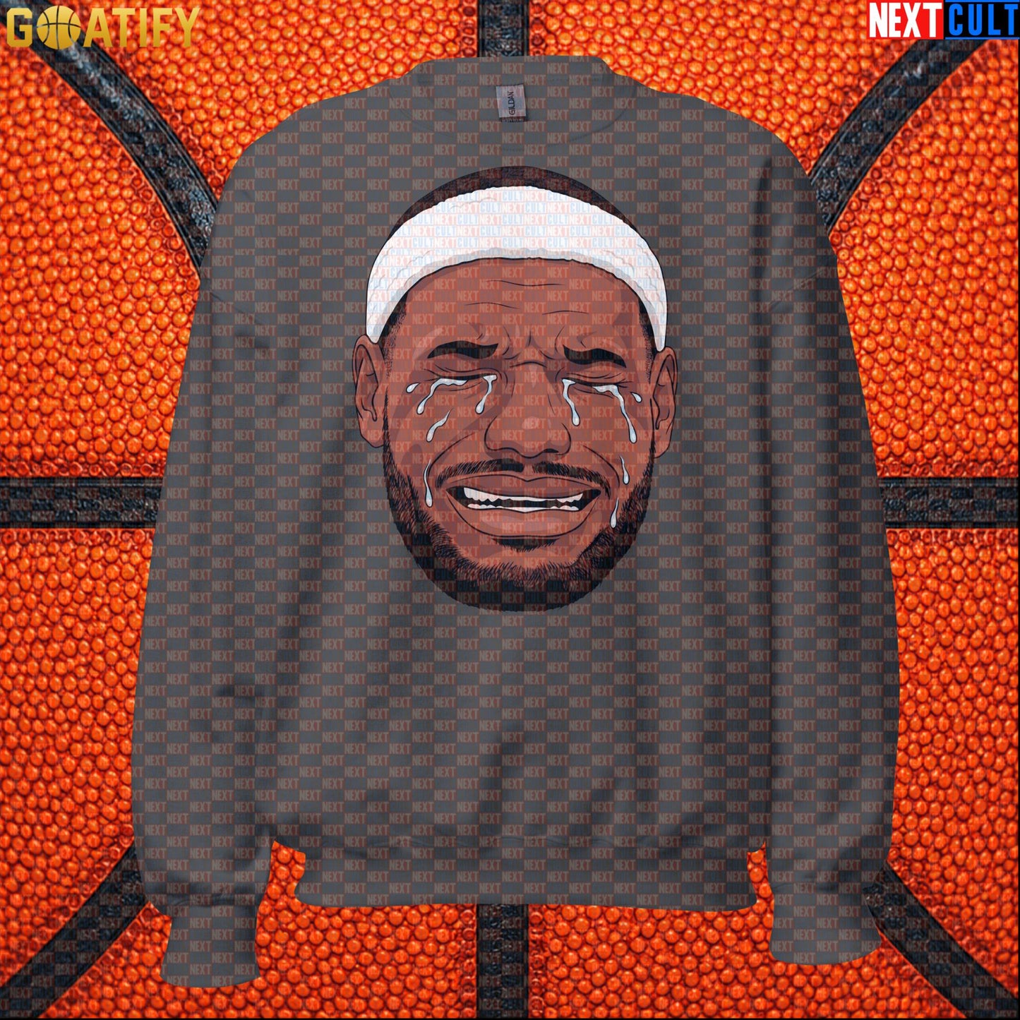 Crying LeBron Meme Sweatshirt – Funny NBA Basketball Crewneck Game Day Gift for Fans |  | ["Basketball", "LeBron James", "NBA"]