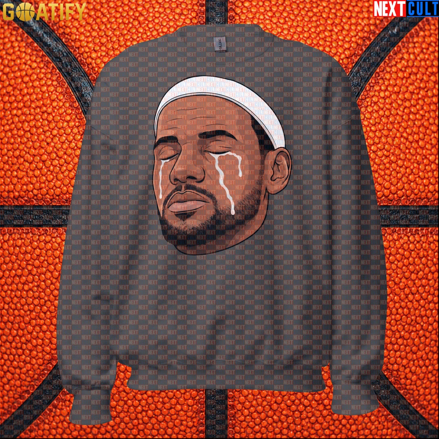Crying LeBron Meme Sweatshirt – Emotional NBA Basketball Crewneck Gift for Sports Fans |  | ["Basketball", "LeBron James", "NBA"]