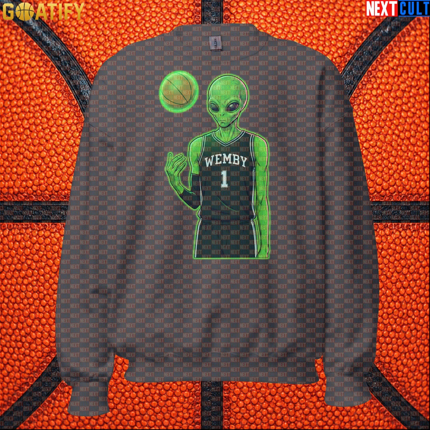 Basketball Sweatshirt Alien Wemby Graphic for Spurs Fans, Victor Wembanyama NBA Gift |  | ["Basketball", "France", "NBA", "San Antonio Spurs", "Victor Wembanyama", "Wemby"]