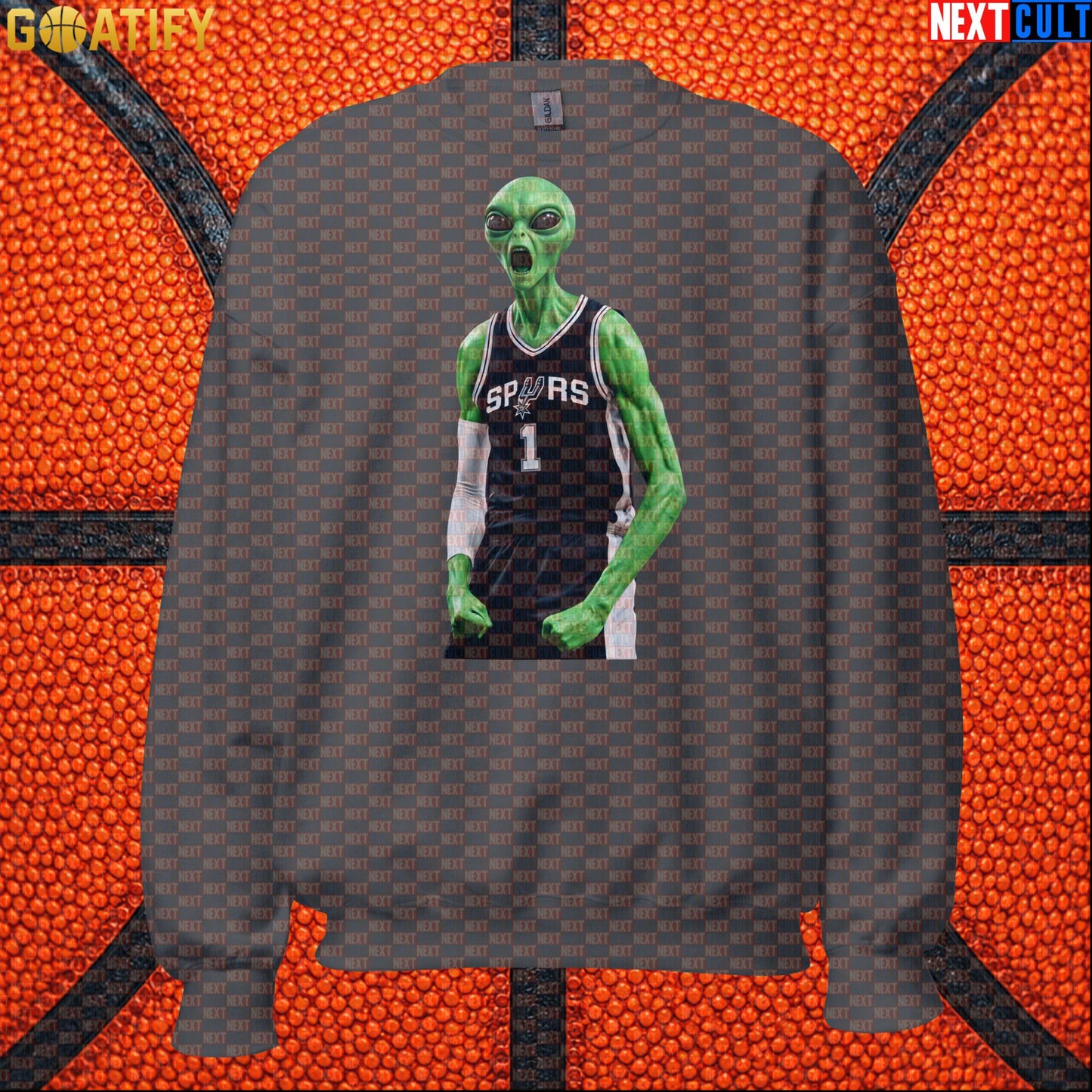 Basketball Sweatshirt Alien Wemby Celebration Graphic for Victor Wembanyama and Spurs Fans |  | ["Basketball", "France", "NBA", "San Antonio Spurs", "Victor Wembanyama", "Wemby"]