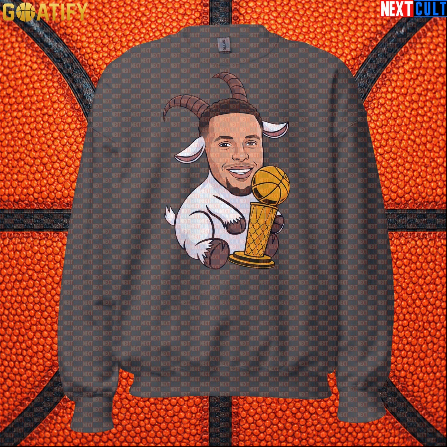 Basketball Sweatshirt Stephen Curry GOAT Champion Crewneck for Warriors Fans & NBA Gifts | Sweatshirts | ["Basketball", "Golden State Warriors", "NBA", "NCB", "Stephen Curry"]