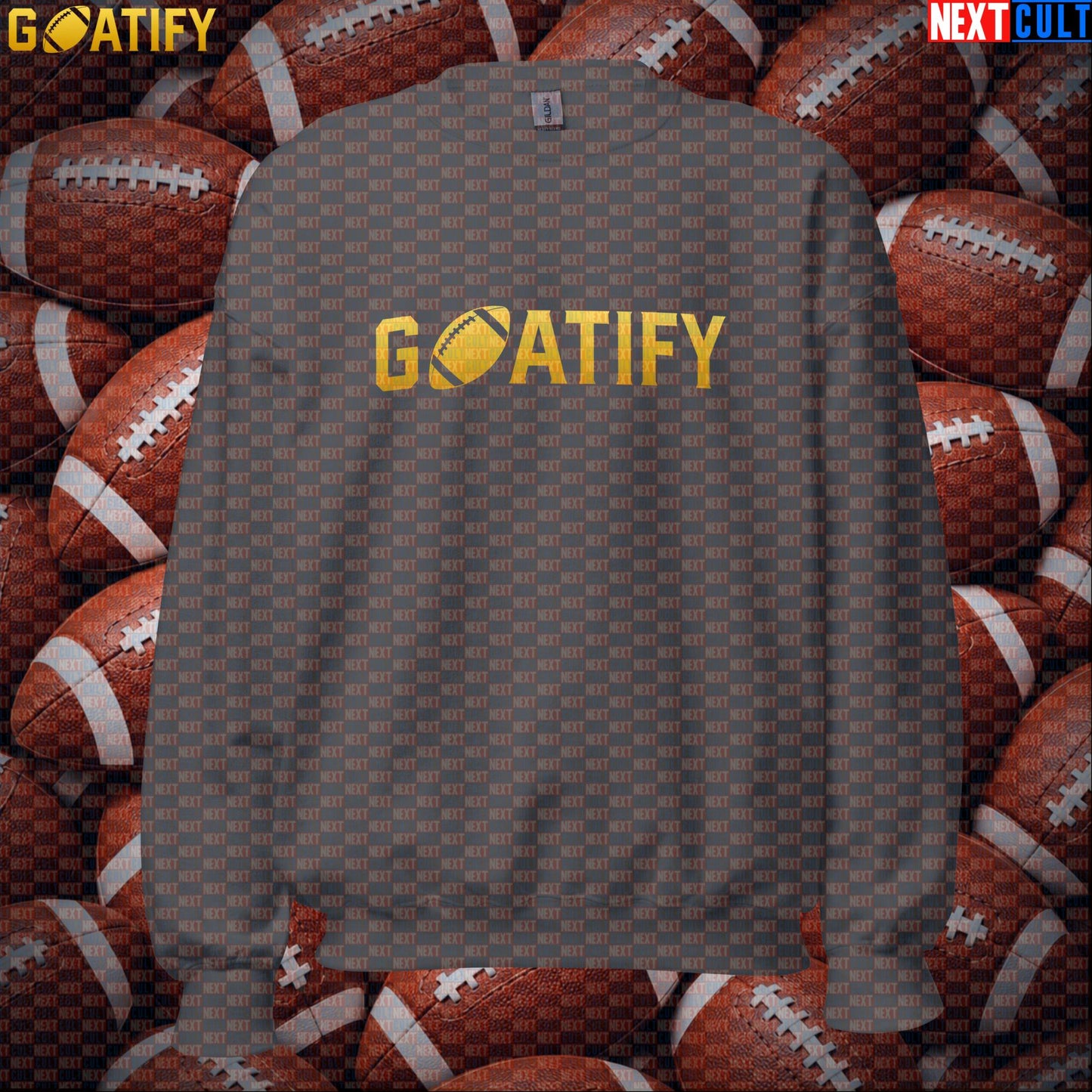 Sweatshirt GOATIFY Football GOAT Crewneck for NFL Fans Greatest of All Time Sports Gift | Sweatshirts | ["American Football", "NCB", "NFL"]