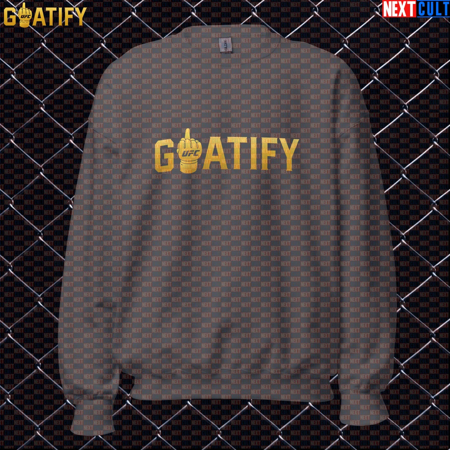 MMA GOAT Sweatshirt Gold Middle Finger Fight Crewneck for UFC Fans & Fighter Gifts | GOATIFY | Sweatshirts | ["Martial Arts", "MMA", "NCB", "UFC"]
