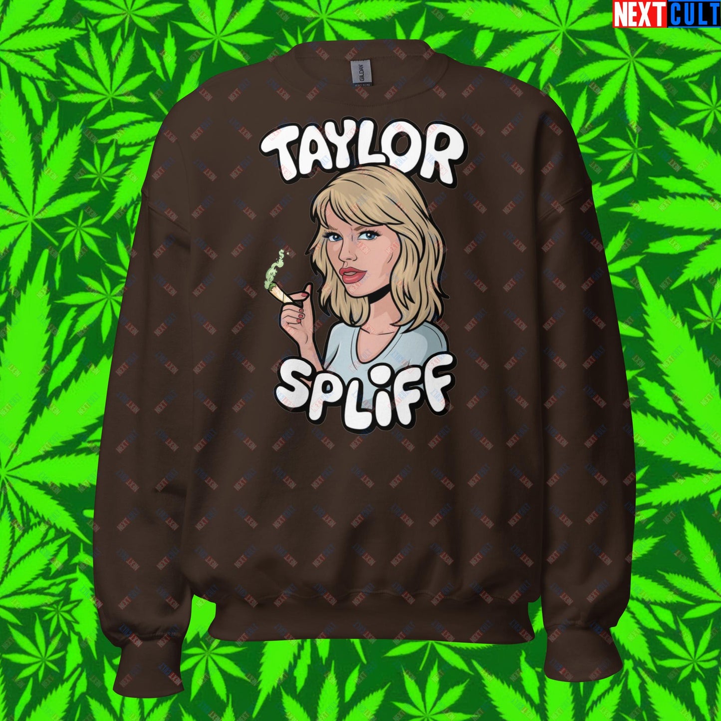 Taylor Spliff Pop Music Star Pothead Stoner Funny Weed Meme Unisex Sweatshirt Dark Chocolate Sweatshirts Music Weed Next Cult Brand