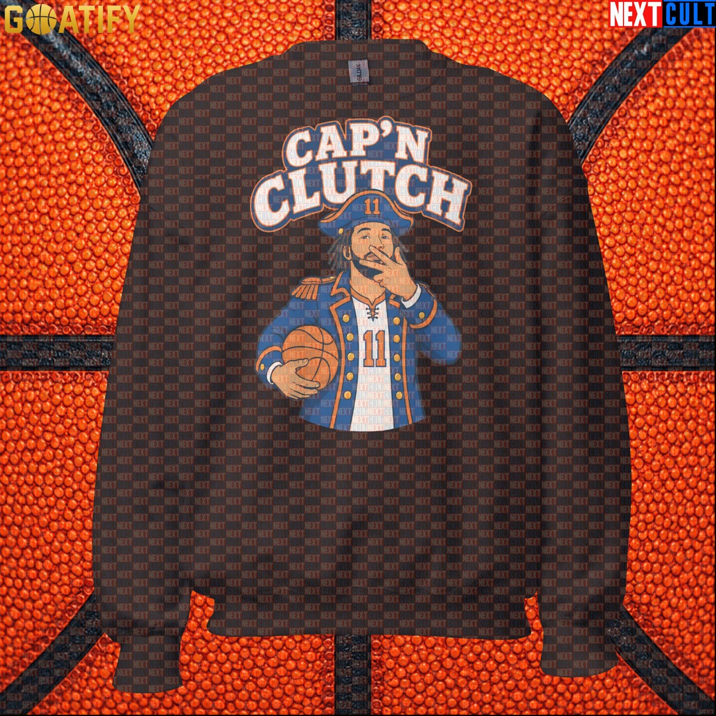 Jalen Brunson Sweatshirt – Captain Clutch Crewneck for Knicks Fans and Basketball Gifts Dark Chocolate Next Cult Brand