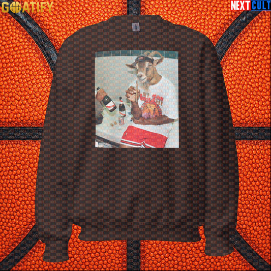Michael Jordan Sweatshirt – Repeat 3-Peat Champion Crewneck for Chicago Bulls NBA Fans Dark Chocolate Sweatshirts Next Cult Brand