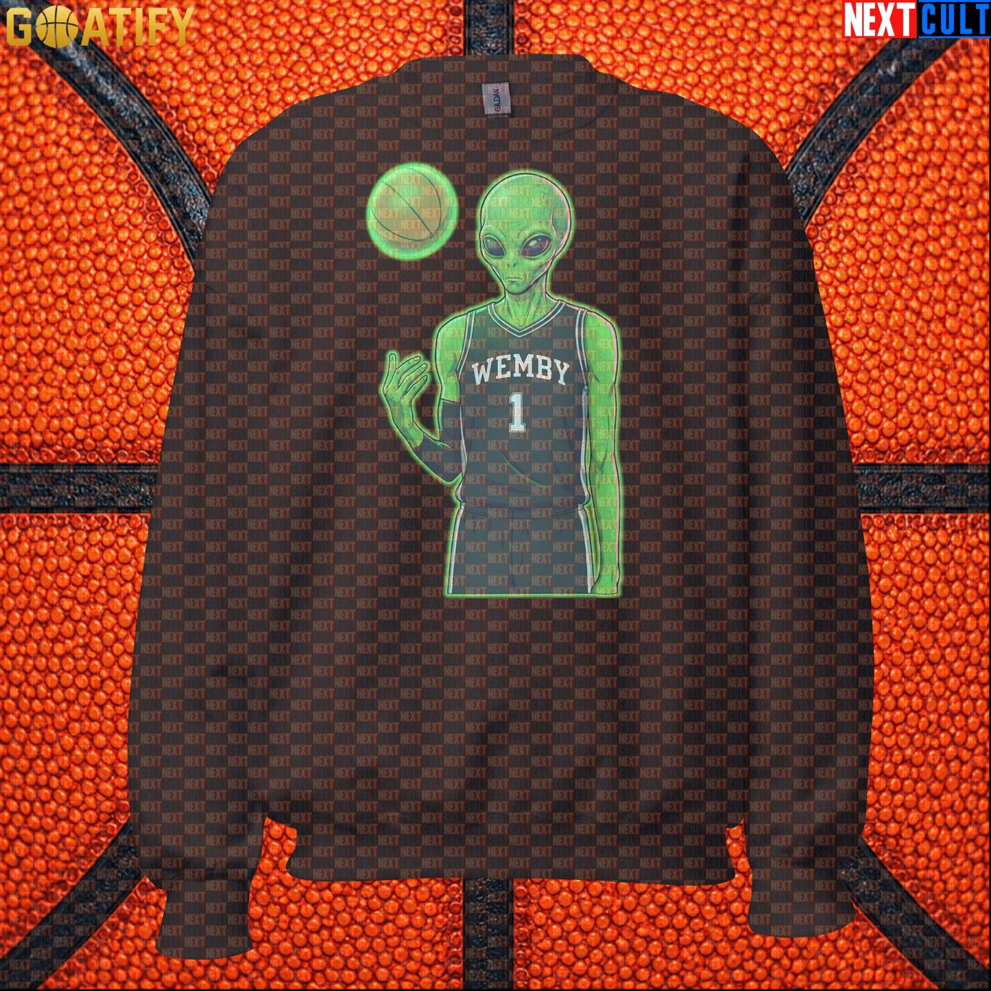 Basketball Sweatshirt Alien Wemby Graphic for Spurs Fans, Victor Wembanyama NBA Gift |  | ["Basketball", "France", "NBA", "San Antonio Spurs", "Victor Wembanyama", "Wemby"]