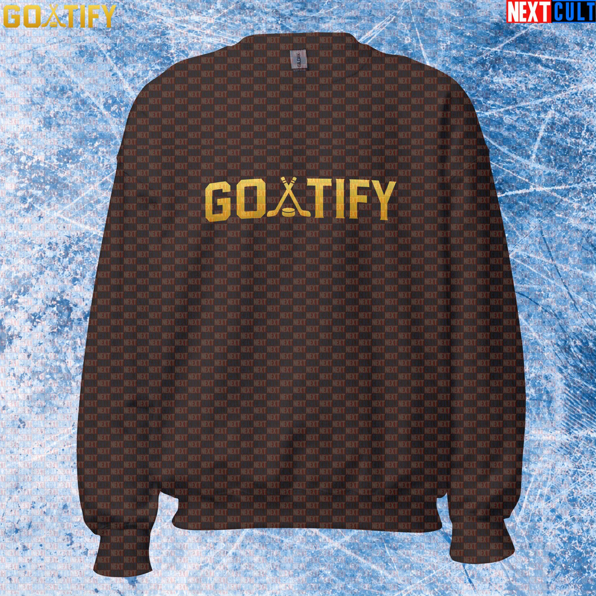 Hockey GOAT Sweatshirt GOATIFY Gold Logo Crewneck for NHL Fans & Ice Hockey Gifts | Sweatshirts | ["Hockey", "NCB", "NHL"]