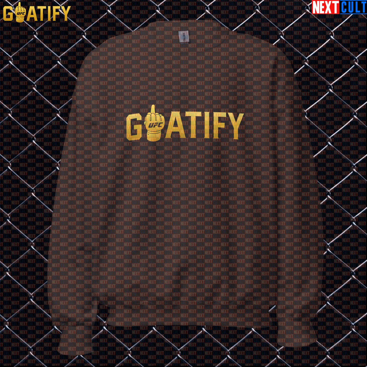 MMA GOAT Sweatshirt Gold Middle Finger Fight Crewneck for UFC Fans & Fighter Gifts | GOATIFY | Sweatshirts | ["Martial Arts", "MMA", "NCB", "UFC"]