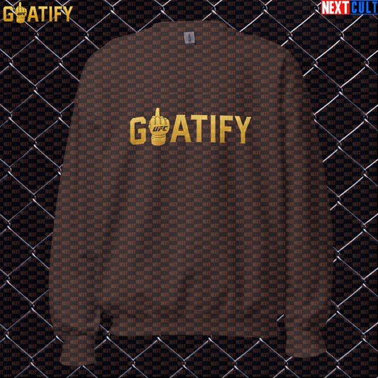 MMA GOAT Sweatshirt Gold Middle Finger Fight Crewneck for UFC Fans & Fighter Gifts | GOATIFY | Sweatshirts | ["Martial Arts", "MMA", "NCB", "UFC"]