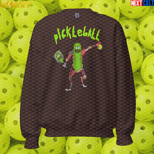 Pickleball Sweatshirt Pickle Rick Cartoon Meme for Players, League Nights & Funny Gifts | Sweatshirts | ["NCB", "Pickleball"]