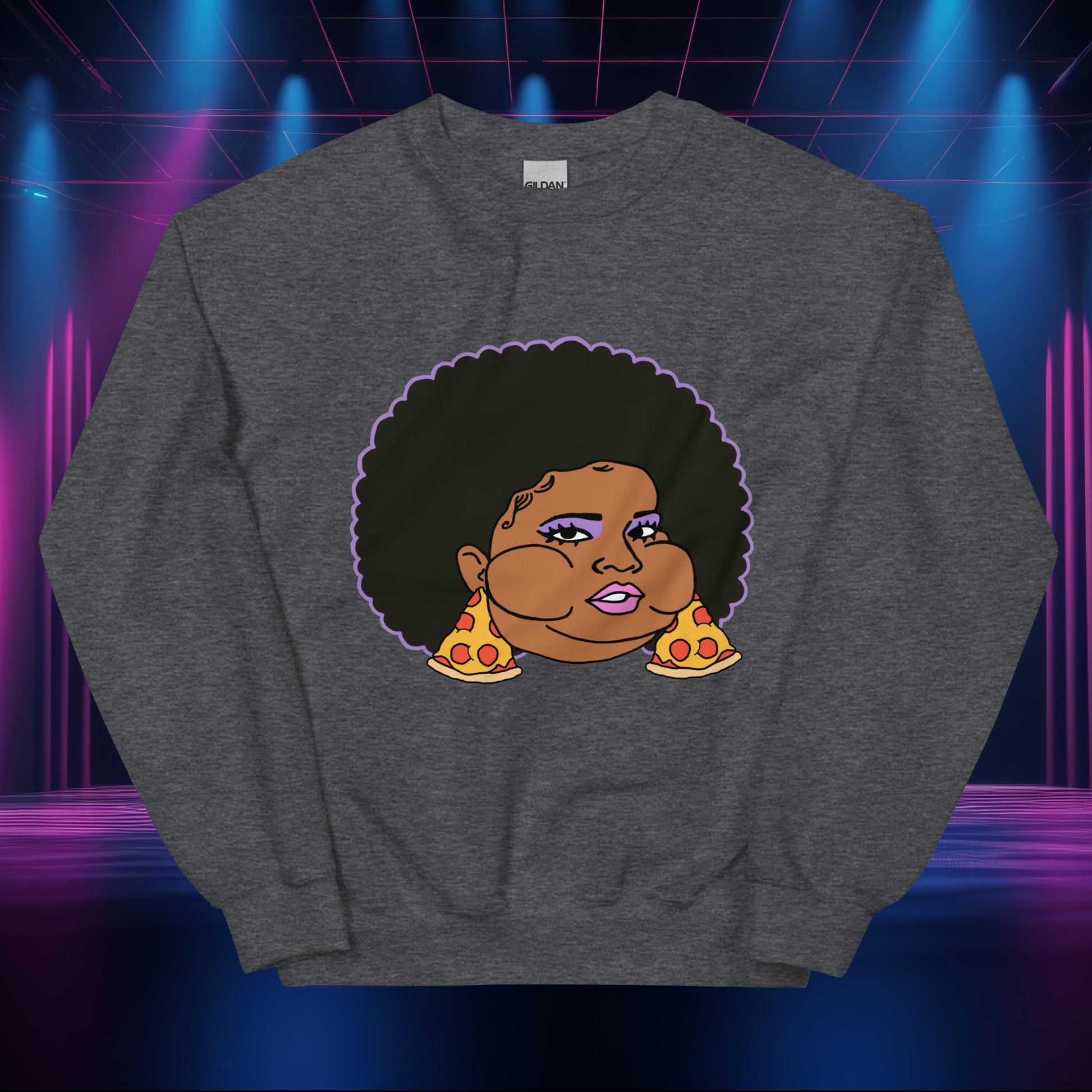 Pizzo Lizzo Pizza Lizzo Merch Lizzo Gift Body Positivity Body empowerment Lizzo Unisex Sweatshirt Dark Heather Sweatshirts Lizzo Music Next Cult Brand