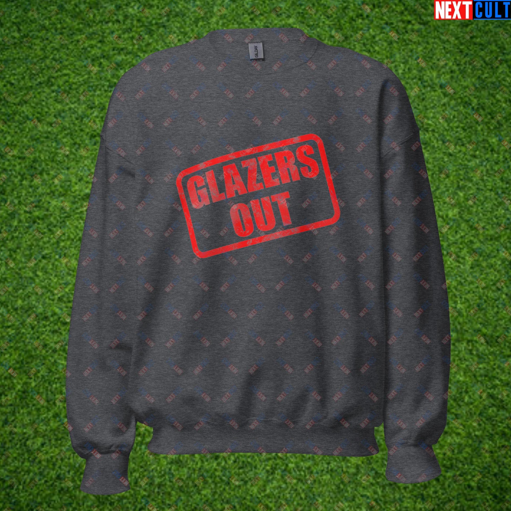 Glazers Out Stop The Glazers Ruining Manchester United Fan Protest Against Glazers Unisex Sweatshirt Dark Heather Sweatshirts Football GlazersOut Manchester United RatcliffeOut Next Cult Brand