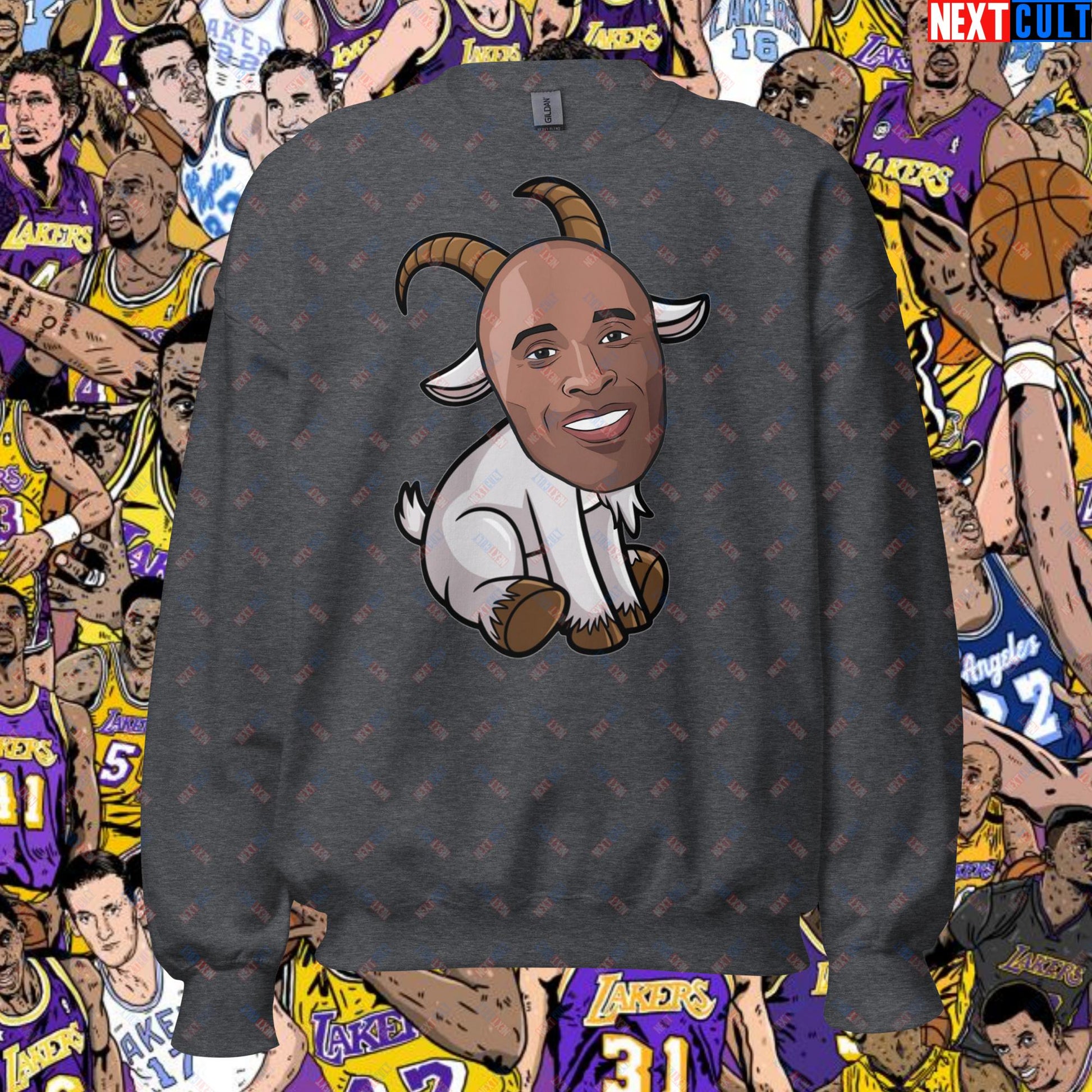 Kobe Bryant G.O.A.T. Sweatshirt - Settle the Debate Pullover - Greatest of All Time NBA Meme Sweatshirt for Basketball Fans - Perfect Gift for Kobe Fans Unisex Sweatshirt Dark Heather Sweatshirts Basketball G.O.A.T. Kobe Bryant Los Angeles Lakers NBA Next Cult Brand