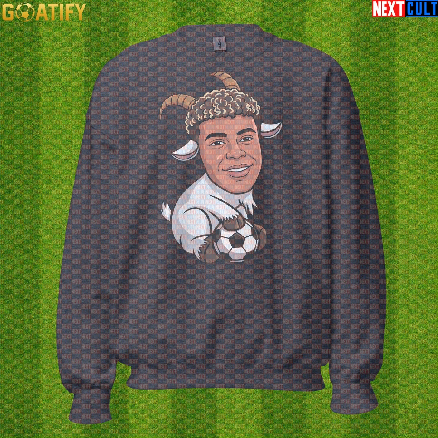 Lamine Yamal Sweatshirt – Young GOAT Football Crewneck Gift for Barcelona Supporters Dark Heather Next Cult Brand