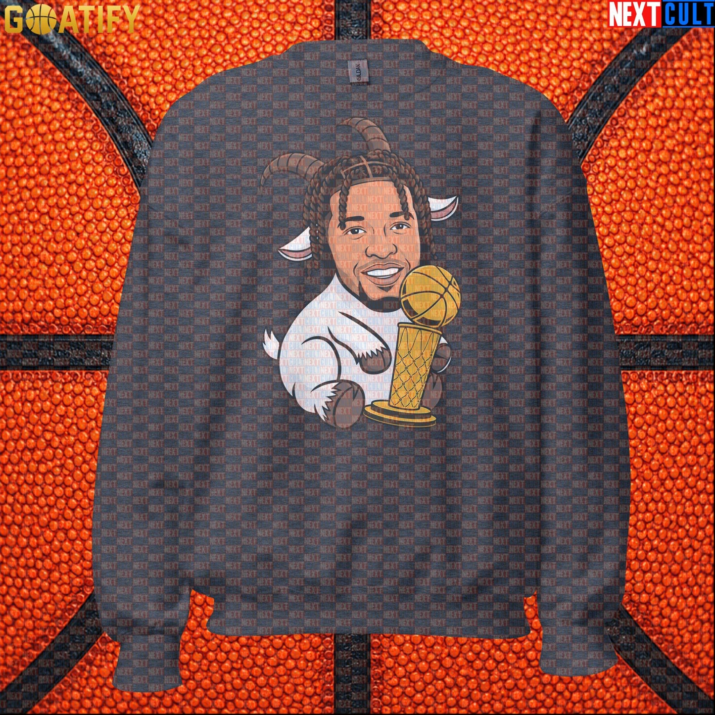 Jalen Brunson Sweatshirt – Finals MVP GOAT Crewneck Gift for New York Knicks Fans Dark Heather Next Cult Brand