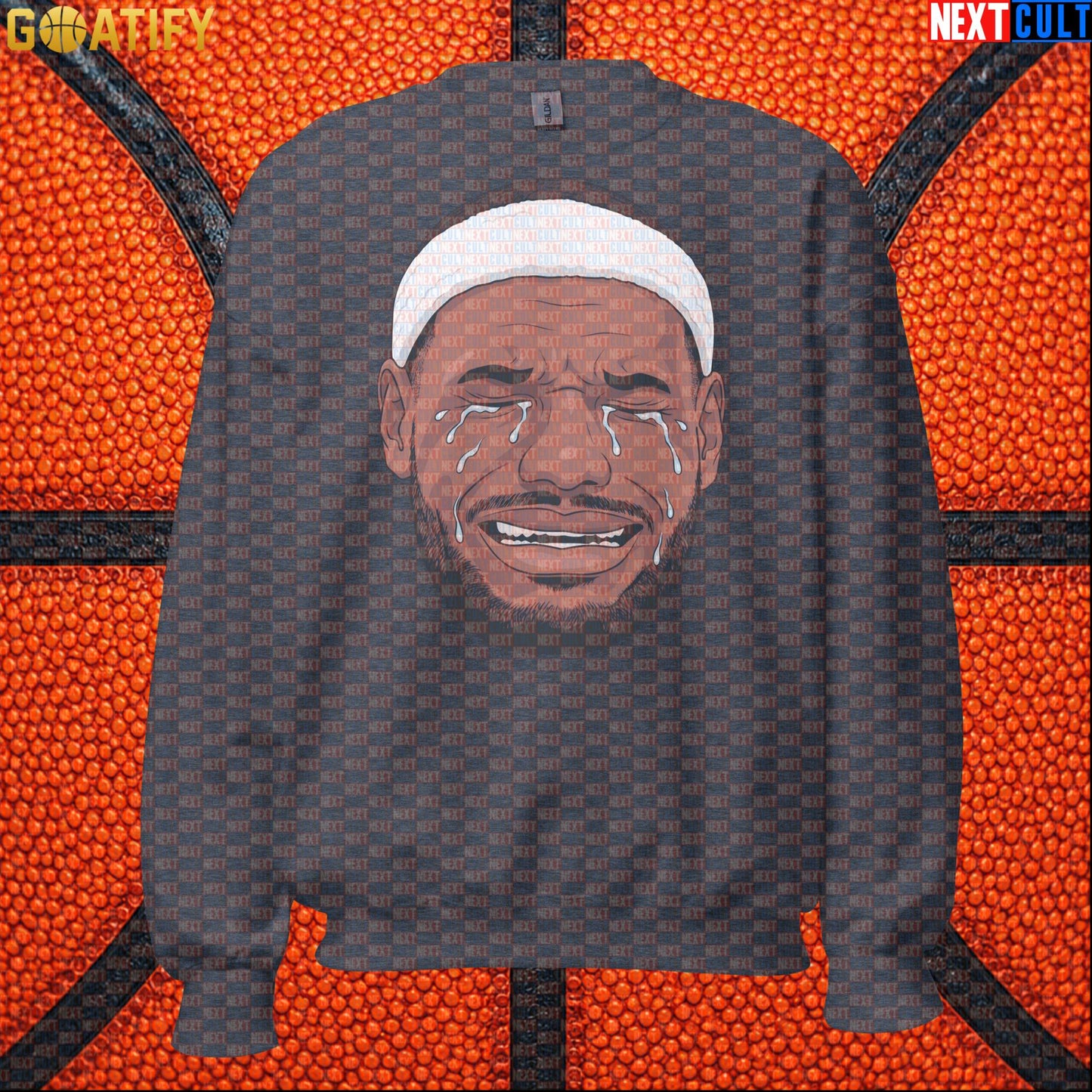 Crying LeBron Meme Sweatshirt – Funny NBA Basketball Crewneck Game Day Gift for Fans |  | ["Basketball", "LeBron James", "NBA"]