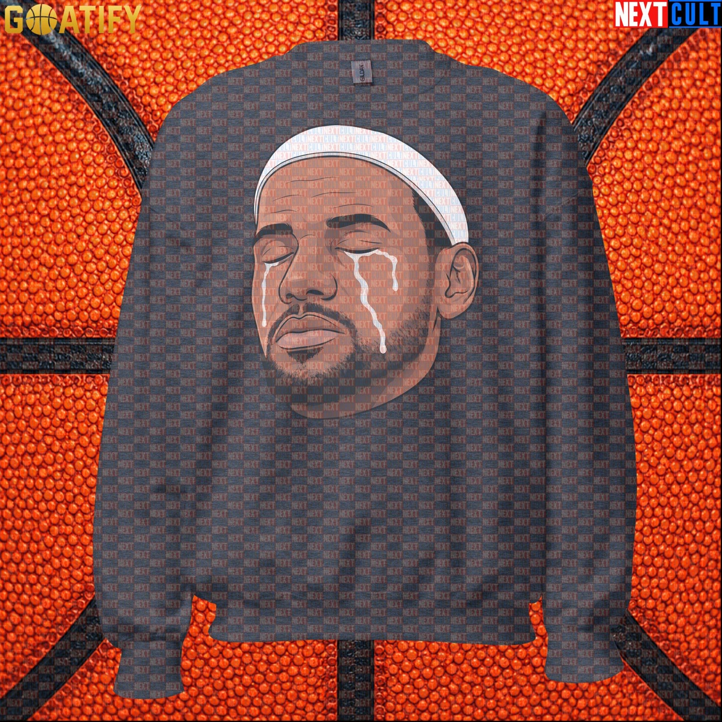 Crying LeBron Meme Sweatshirt – Emotional NBA Basketball Crewneck Gift for Sports Fans |  | ["Basketball", "LeBron James", "NBA"]