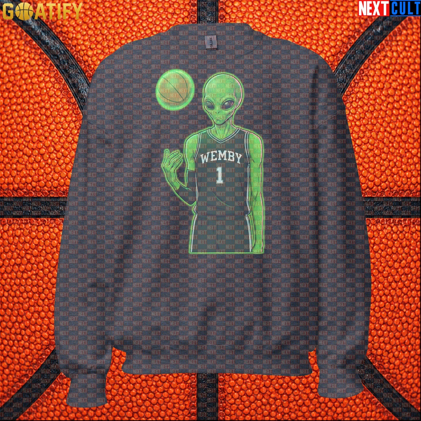 Basketball Sweatshirt Alien Wemby Graphic for Spurs Fans, Victor Wembanyama NBA Gift |  | ["Basketball", "France", "NBA", "San Antonio Spurs", "Victor Wembanyama", "Wemby"]