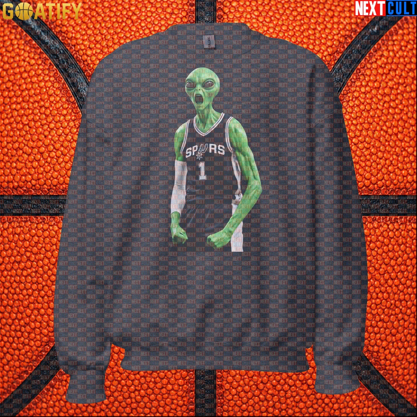 Basketball Sweatshirt Alien Wemby Celebration Graphic for Victor Wembanyama and Spurs Fans |  | ["Basketball", "France", "NBA", "San Antonio Spurs", "Victor Wembanyama", "Wemby"]