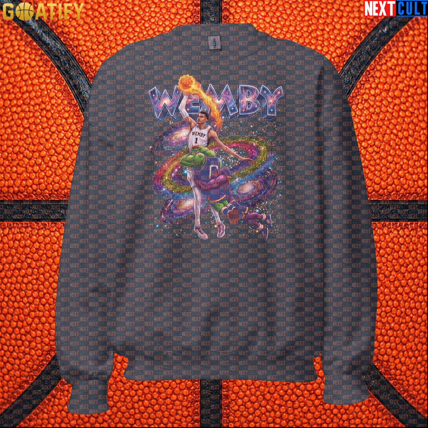 Basketball Sweatshirt Victor Wembanyama Cosmic Dunk for Spurs Fans and Space Jam Lovers |  | ["Basketball", "France", "NBA", "San Antonio Spurs", "Victor Wembanyama", "Wemby"]
