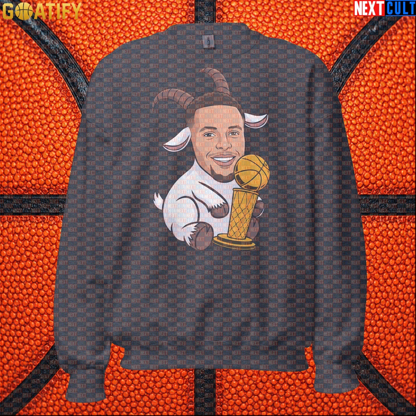 Basketball Sweatshirt Stephen Curry GOAT Champion Crewneck for Warriors Fans & NBA Gifts | Sweatshirts | ["Basketball", "Golden State Warriors", "NBA", "NCB", "Stephen Curry"]