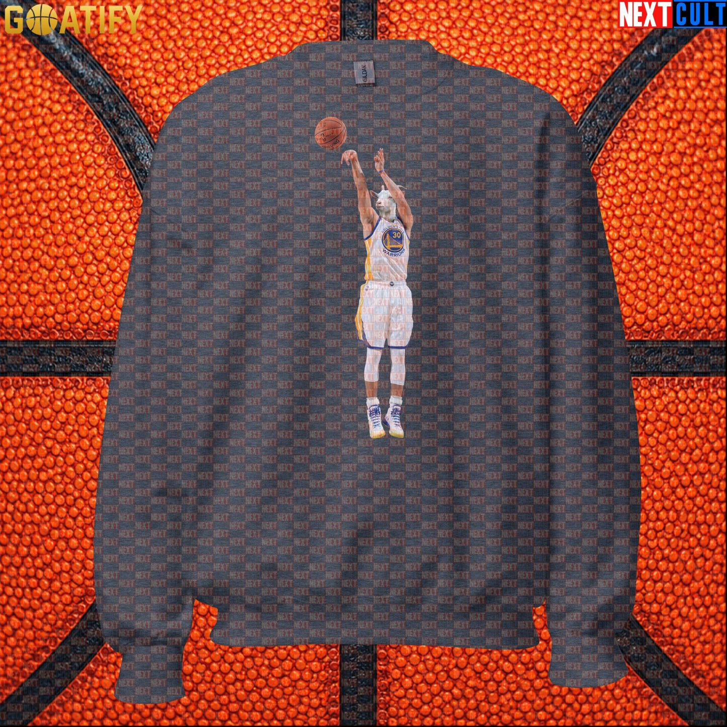 Sweatshirt Stephen Curry GOAT 3 Pointer Crewneck for Warriors Fans NBA Basketball Gift Dark Heather Sweatshirts Next Cult Brand