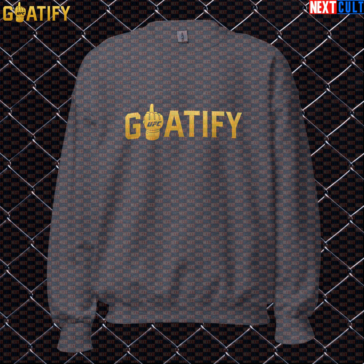 MMA GOAT Sweatshirt Gold Middle Finger Fight Crewneck for UFC Fans & Fighter Gifts | GOATIFY | Sweatshirts | ["Martial Arts", "MMA", "NCB", "UFC"]