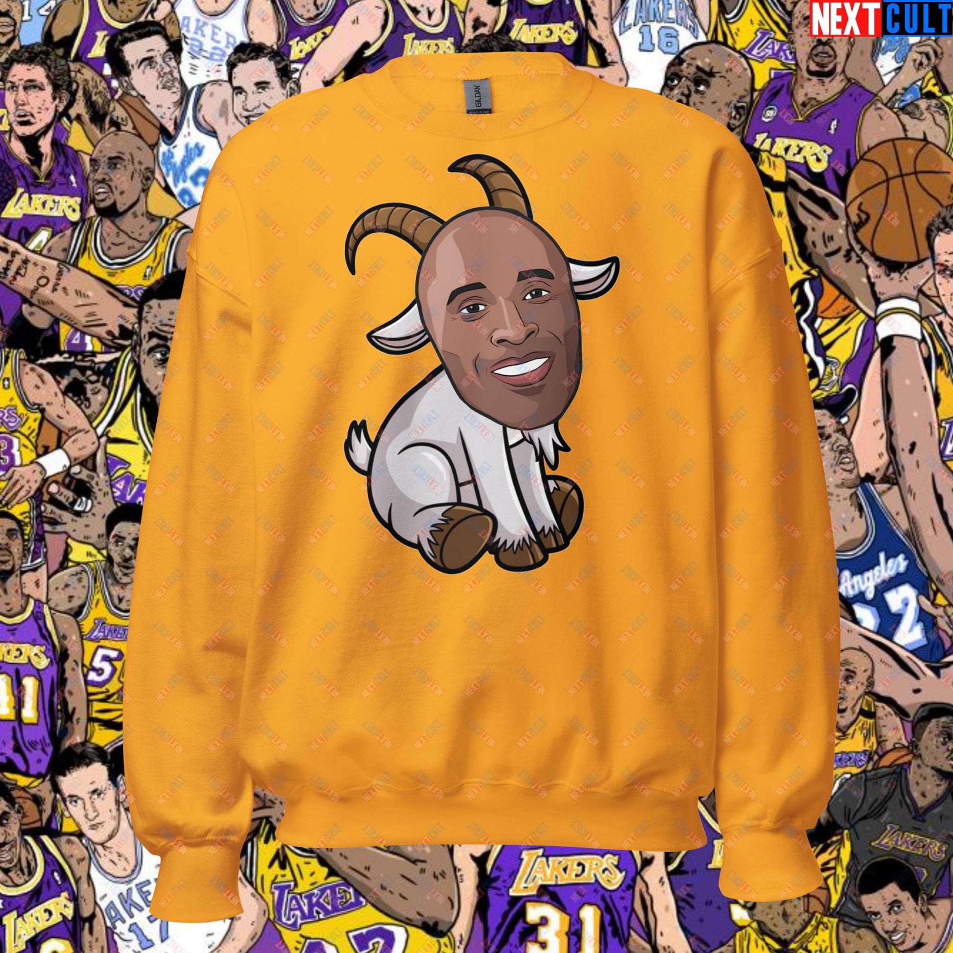 Kobe Bryant G.O.A.T. Sweatshirt - Settle the Debate Pullover - Greatest of All Time NBA Meme Sweatshirt for Basketball Fans - Perfect Gift for Kobe Fans Unisex Sweatshirt Gold Sweatshirts Basketball G.O.A.T. Kobe Bryant Los Angeles Lakers NBA Next Cult Brand