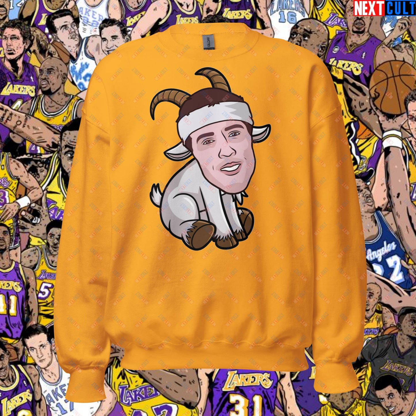 Austin Reaves G.O.A.T. Sweatshirt - Funny Basketball Meme Jumper - Greatest of All Time Pullover for Basketball Fans - Perfect Gift for Austin Reaves Fans Unisex Sweatshirt Gold Sweatshirts Austin Reaves Basketball G.O.A.T. Los Angeles Lakers NBA Next Cult Brand