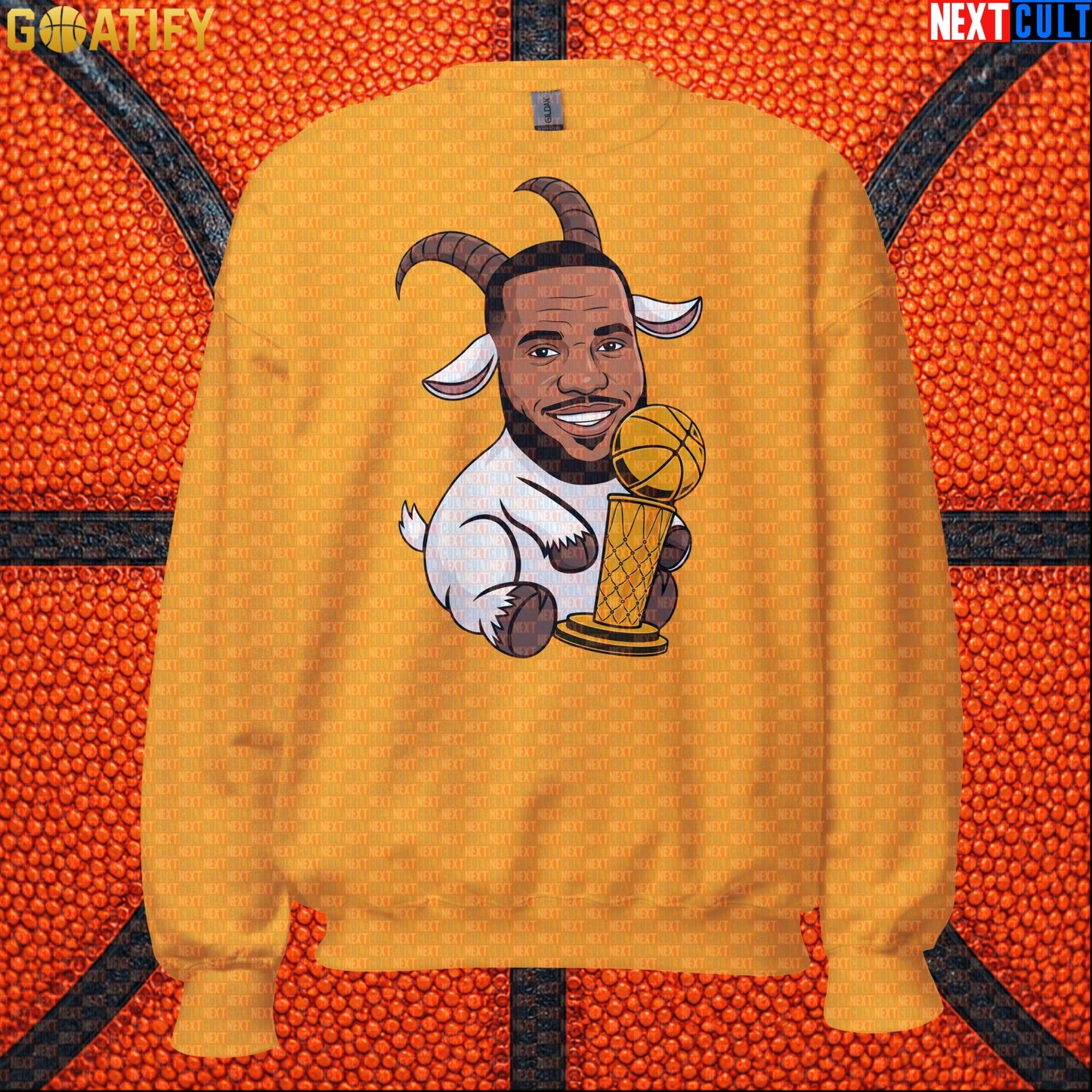 LeBron James Sweatshirt – LeGOAT Trophy Crewneck Gift for NBA Fans and Collectors |  | ["Basketball", "Cleveland Cavaliers", "LeBron James", "Los Angeles Lakers", "Miami Heat", "NBA"]