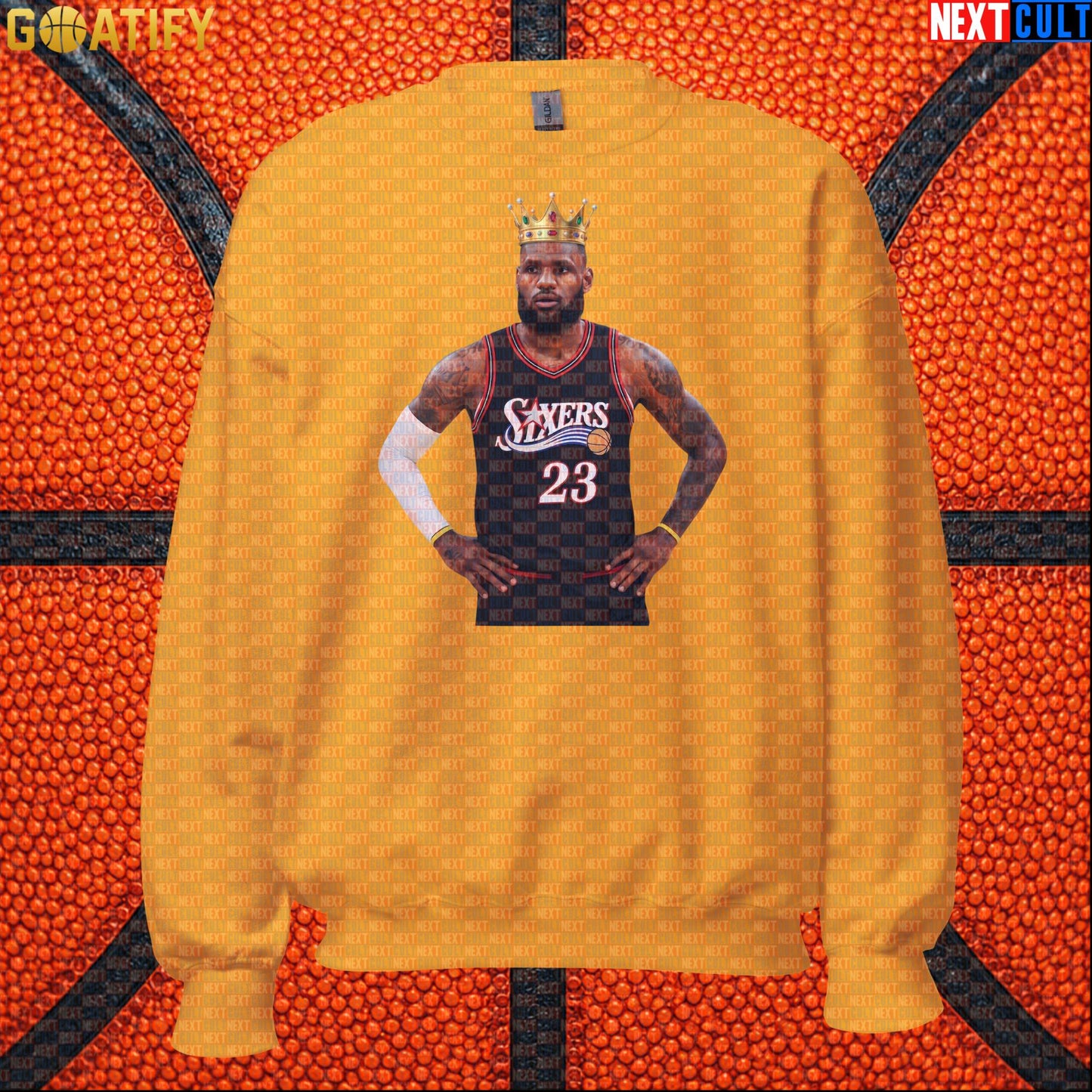 LeBron James Sweatshirt – King of Philly 76ers Basketball Crewneck for NBA Fans & Gifts |  | ["Basketball", "LeBron James", "NBA", "Philadelphia 76ers"]