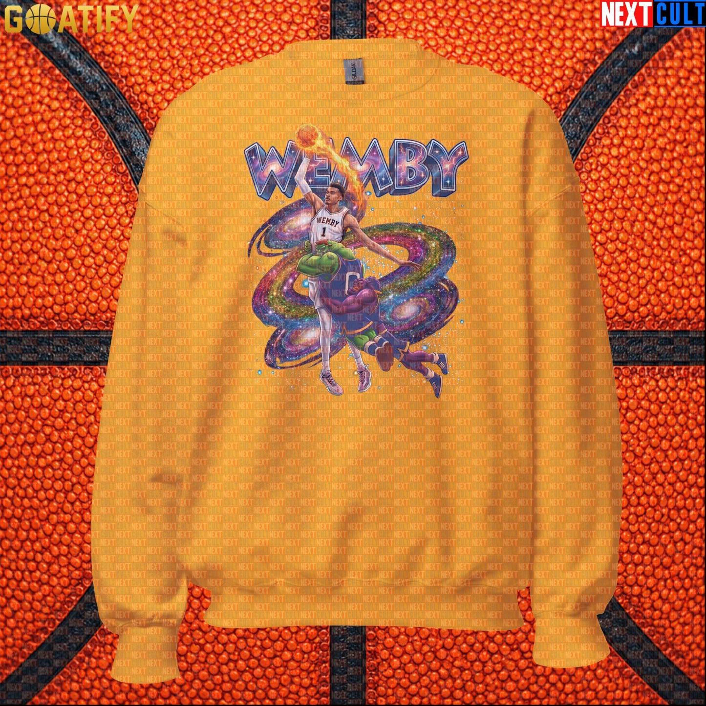 Basketball Sweatshirt Victor Wembanyama Cosmic Dunk for Spurs Fans and Space Jam Lovers |  | ["Basketball", "France", "NBA", "San Antonio Spurs", "Victor Wembanyama", "Wemby"]