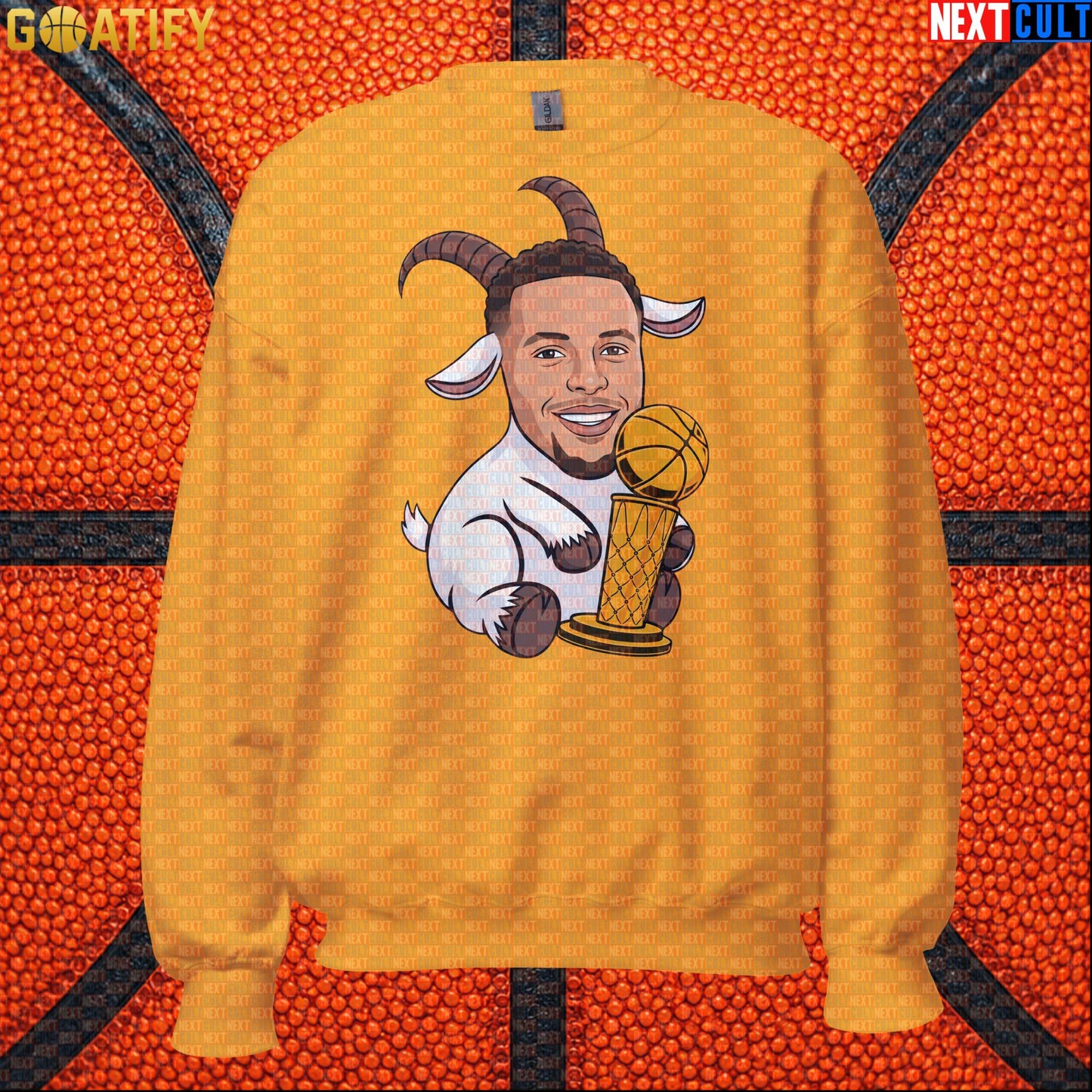 Basketball Sweatshirt Stephen Curry GOAT Champion Crewneck for Warriors Fans & NBA Gifts | Sweatshirts | ["Basketball", "Golden State Warriors", "NBA", "NCB", "Stephen Curry"]